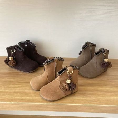 奇诺鼠秋冬上新幼儿儿童童趣【笑松鼠】真皮短靴舒适柔软百搭1019m