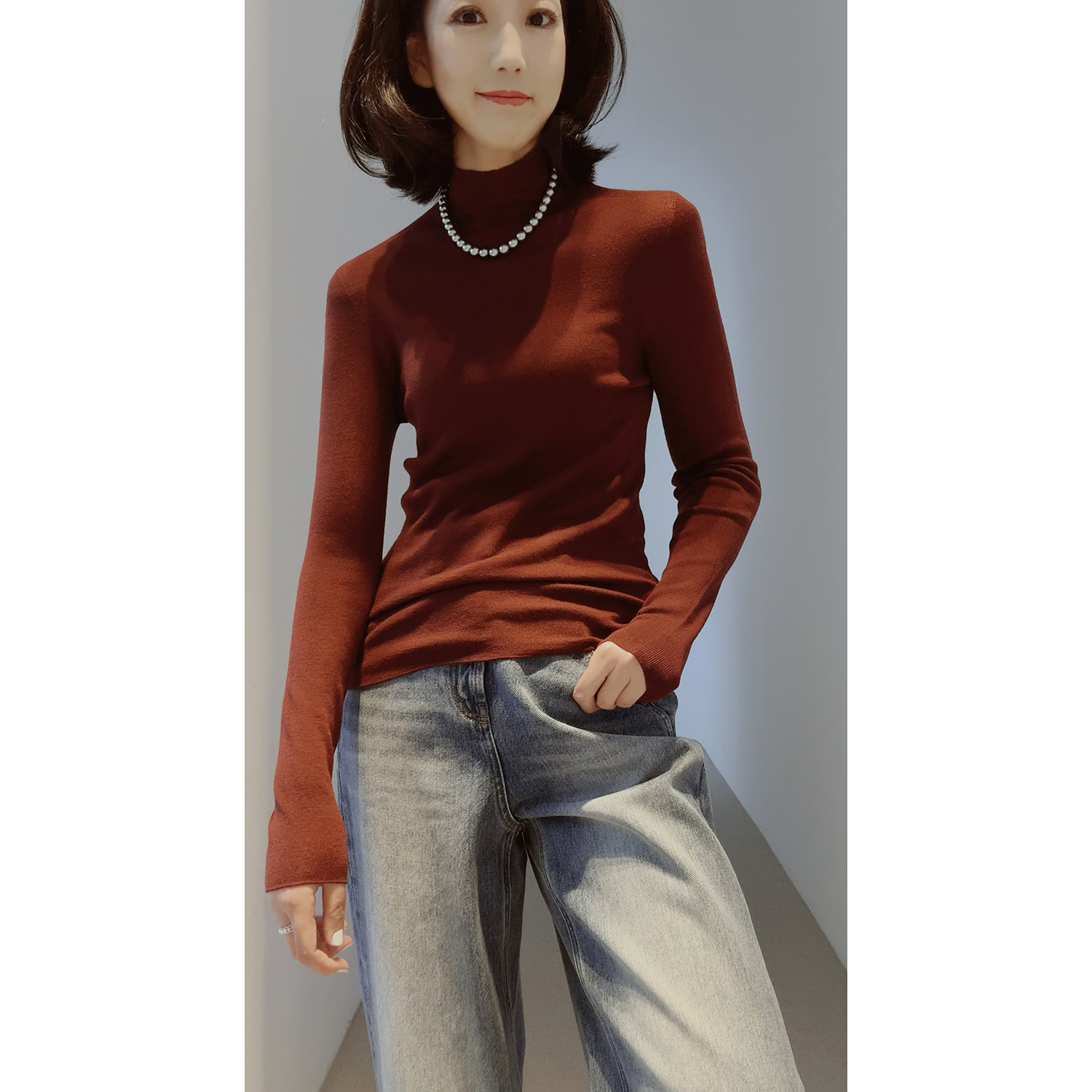 秋冬刚需~必卷回家【120'S精纺羊毛/可机/18针无缝】升级版打底衫主图