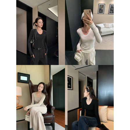 5werkwen 实穿主义 30绵羊毛四色百搭鹅蛋领打底