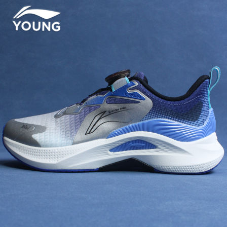 李宁男女童鞋2025春秋季中大童鲲鹏3透气减震回弹防滑儿童跑步鞋