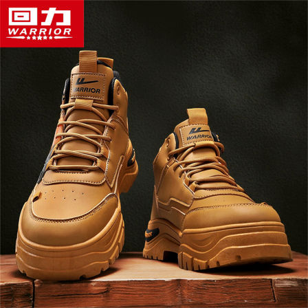 回力男鞋2025新款秋季运动厚底防滑耐磨马丁靴休闲百搭高帮大黄靴