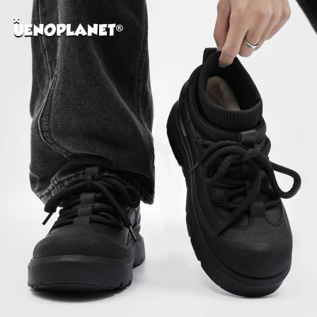 OKKO厚底雪地靴男女2025冬季新款加绒加厚棉鞋防滑防冻保暖短靴子