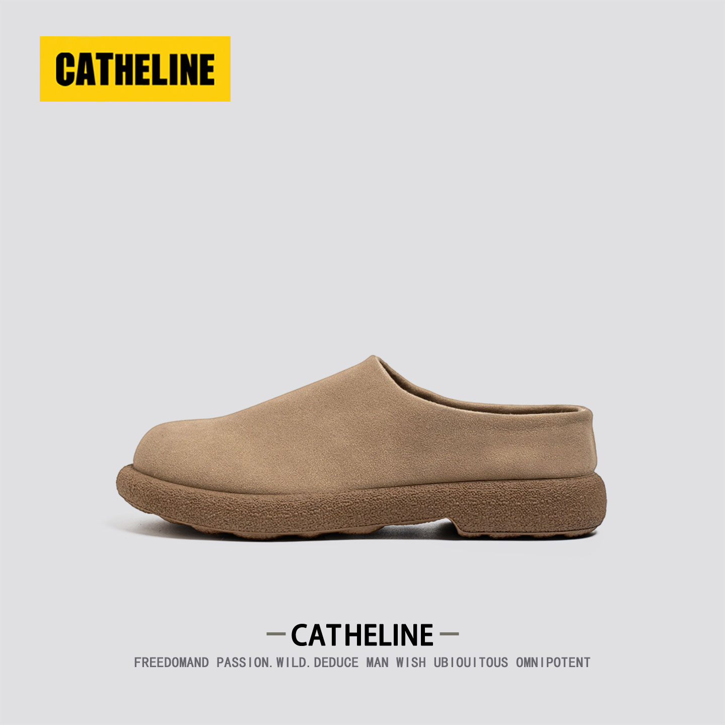 美国CATheline包头半拖鞋男秋季外穿穆勒一脚蹬老钱风懒人勃肯鞋主图