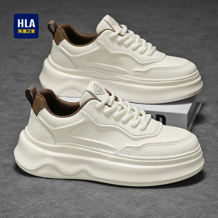 海澜之家男鞋秋季厚底增高休闲鞋子西装小白鞋男白色板鞋皮鞋潮鞋