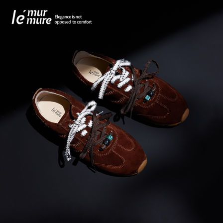 Le' Murmure 復古“德”学 丝绒麂皮 薄底串珠双鞋带 阿甘德训鞋