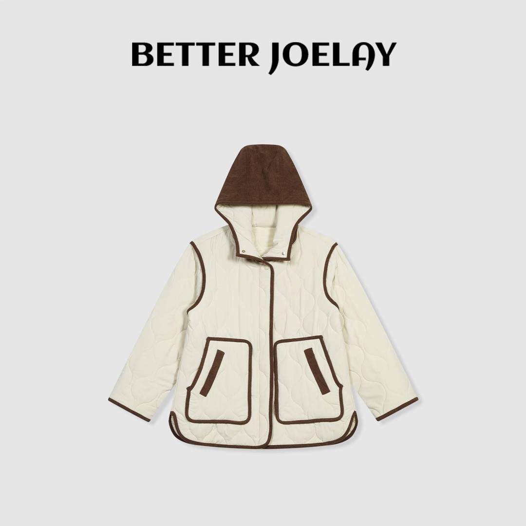 BETTER JOELAY-【米白绗缝】时尚棉服保暖百搭休闲通勤风Z5330主图