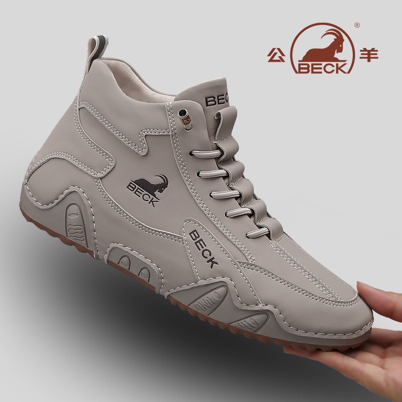 BECK/公羊秋冬加绒增高马丁靴擦色男靴机车工装靴子轻奢高帮男鞋主图