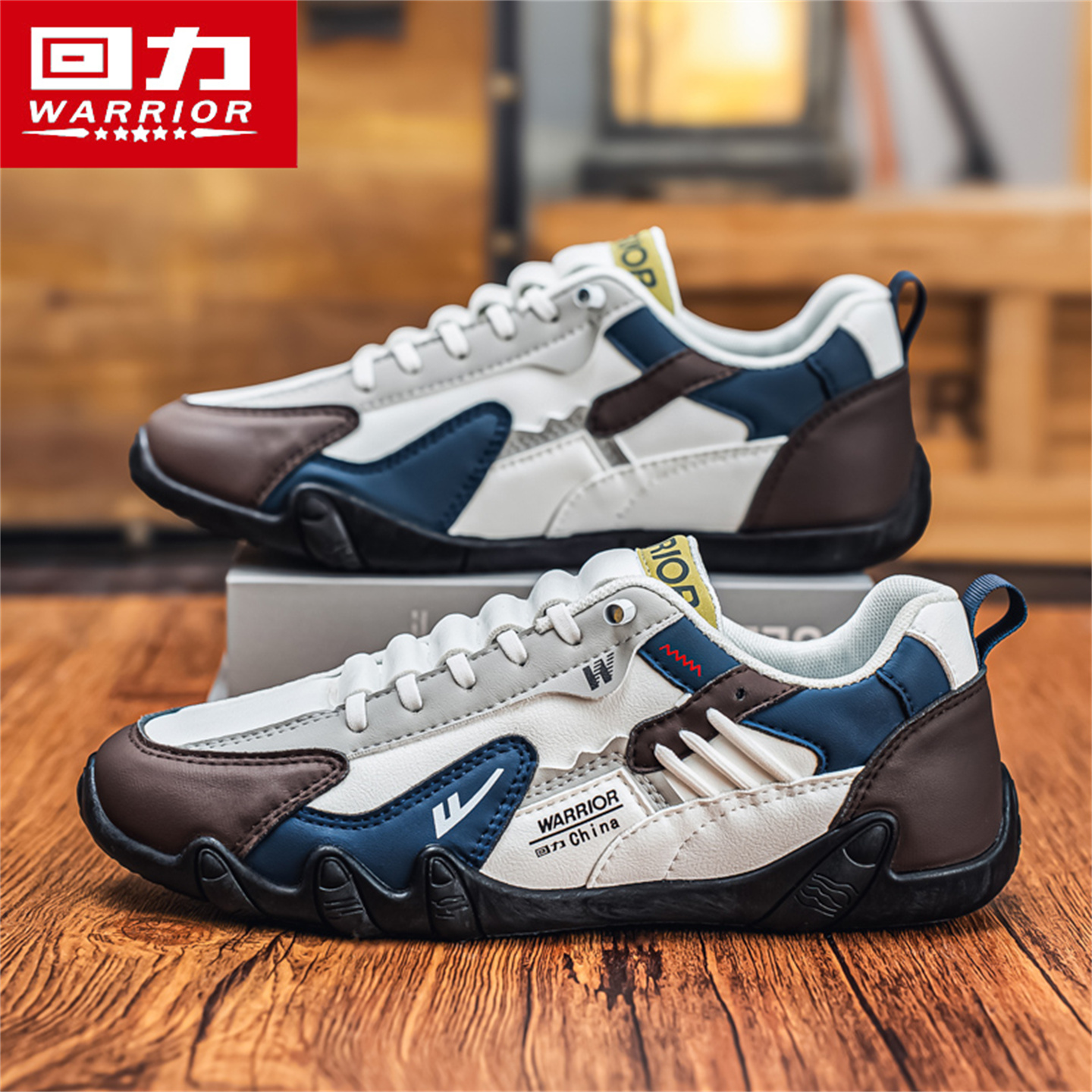 回力德训鞋男款秋季休闲运动商务百搭2025新款轻便软底阿甘平底鞋主图