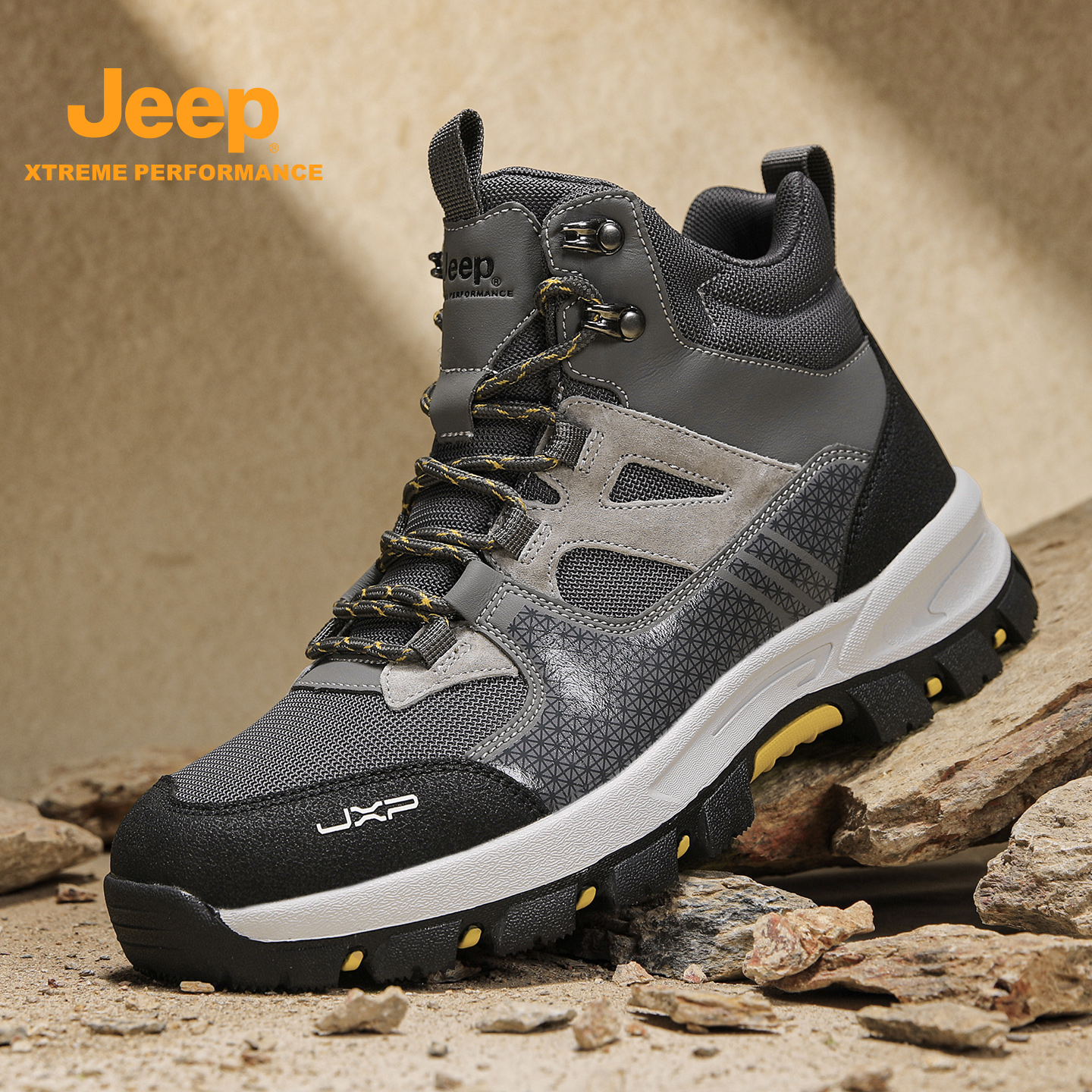 Jeep吉普男鞋户外防水鞋秋季防滑耐磨运动鞋高帮专业徒步登山鞋子主图