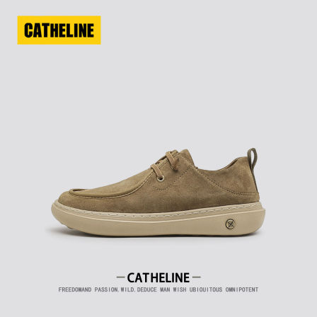 美国CATheline老钱风乐福鞋男款秋季大码一脚蹬舒适真皮休闲鞋子