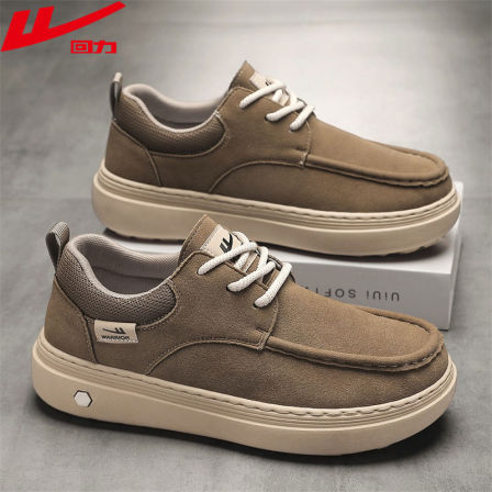 回力男鞋2025新款秋季皮面板鞋男士休闲皮鞋复古劳保大头工装鞋潮