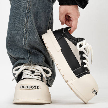 黑白米奇丑萌大头鞋男女美式休闲百搭厚底面包鞋小众增高运动板鞋