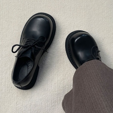 巴黎厚底5cm增高德比鞋男大码工装cleanfit英伦大头通勤休闲皮鞋