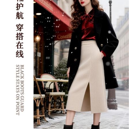 【千屿Sheila】真皮高跟短靴不累脚时装靴女新款切尔西弹力马丁靴