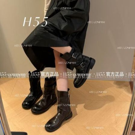 H55-《长/短款》手抓纹沁色油蜡质感｜重工骑士靴4cm59-2880【L】