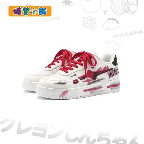 蜡笔小新鞋子男款爆款2025新款秋季情侣泼墨鞋时尚百搭休闲运动鞋主图