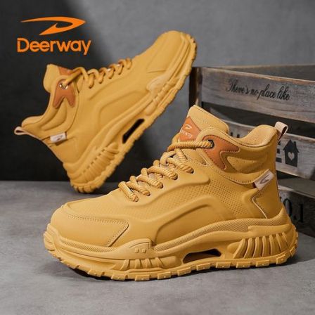 德尔惠马丁靴男鞋秋冬复古休闲大黄靴防水户外运动徒步登山工装靴