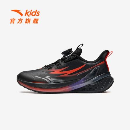 【弓速MAX】安踏儿童运动鞋男大童跑步鞋革面旋钮扣软弹休闲运动鞋
