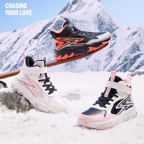 361°kids新款棉鞋25年冬季革面防滑舒适防滑加绒内里主图