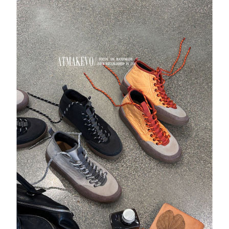 吕小布 | 老钱风休闲短靴 秋冬新款真皮拼接徒步鞋户外登山鞋靴女