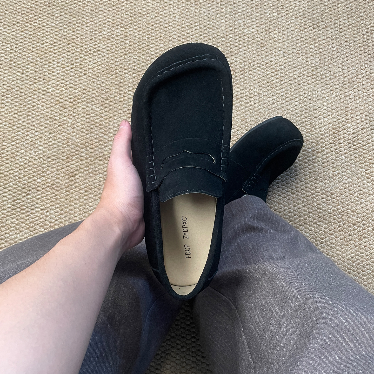 秋季新款全包勃肯拖鞋一脚蹬平底复古休闲穆勒豆豆老钱风乐福鞋男主图