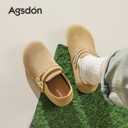 【奥古狮登】内增高勃肯鞋女秋冬加绒2025新款棉鞋半拖鞋单鞋外穿AA