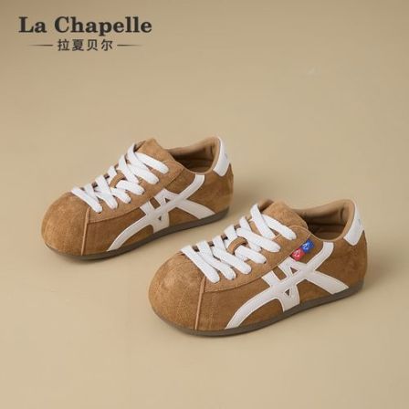 拉夏贝尔德训鞋女2025年早秋穿搭ins潮流软底复古防滑可爱大头鞋