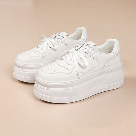 【阿比让】潮流轻便透气百搭时尚厚底增高休闲小白鞋女鞋JJX5262