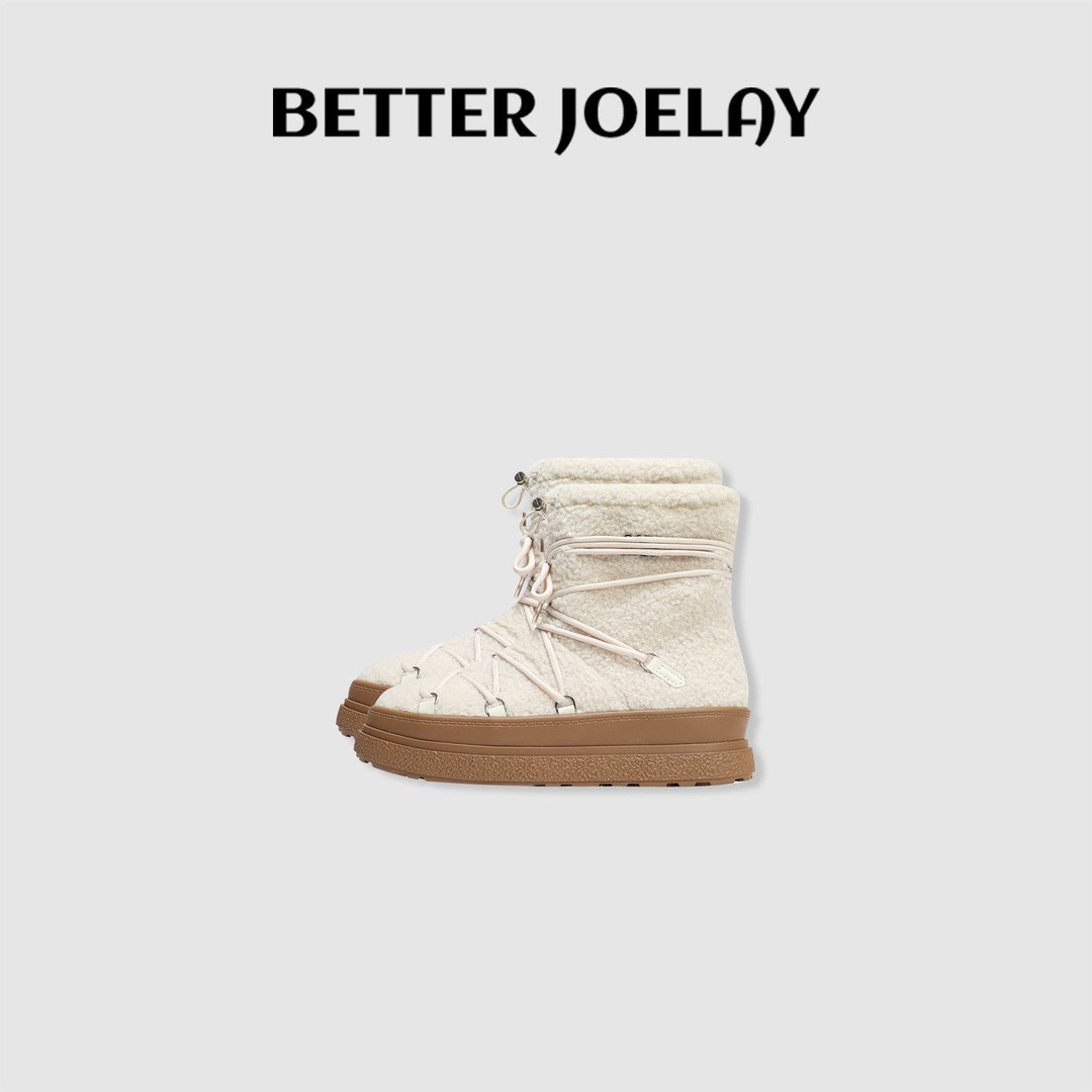 BETTER JOELAY-【毛绒绑带】休闲设计感秋冬时尚毛鞋百搭舒适X404主图