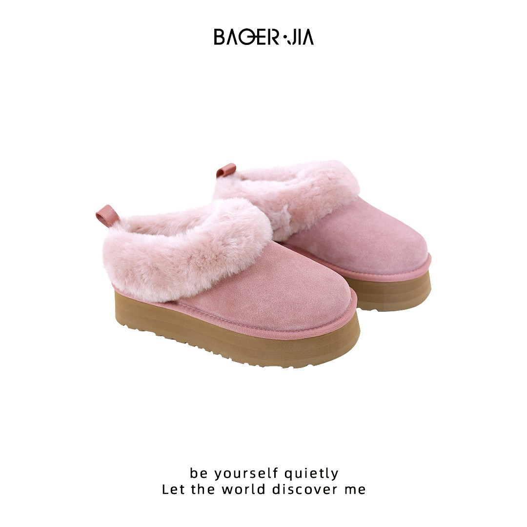 15-【毛拖雪地靴】宝儿家含幂BM33125309秋冬新款时尚百搭雪地靴主图