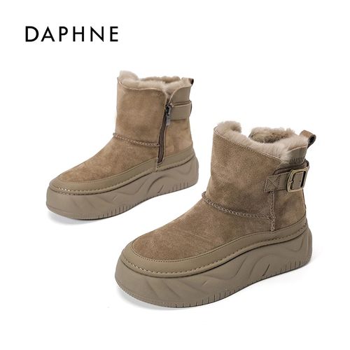 达芙妮雪地靴女2025秋冬新款女靴加绒加厚防寒保暖厚底短靴女棉鞋主图