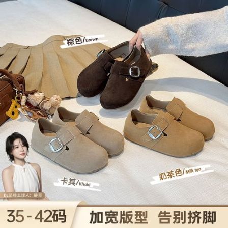 BL静哥加宽大码女鞋真皮勃肯鞋博肯厚底增高单全包25年新款K51135