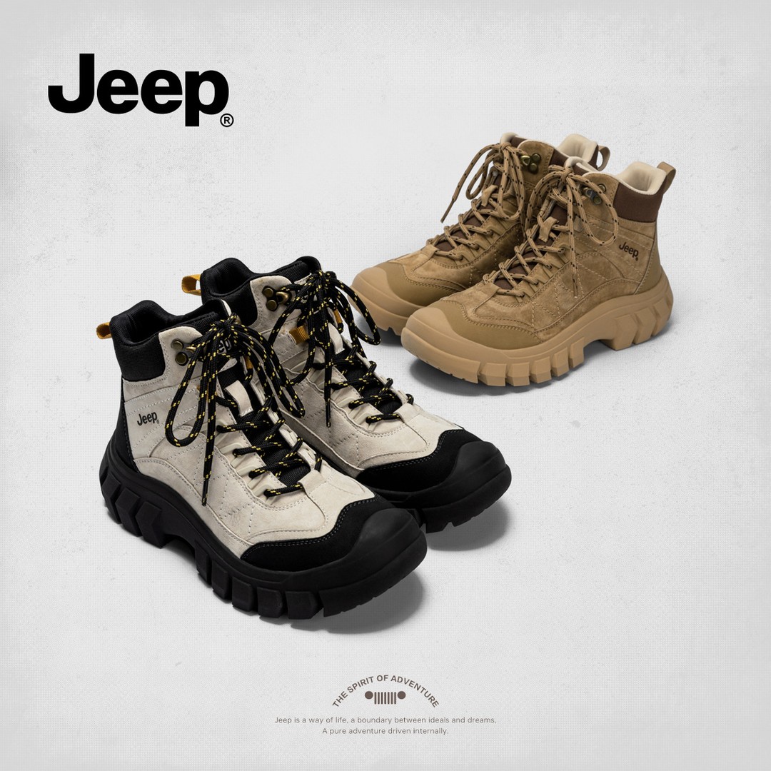 jeep厚底加绒增高马丁靴新款户外徒步短靴雪地靴英伦风靴子工装靴主图
