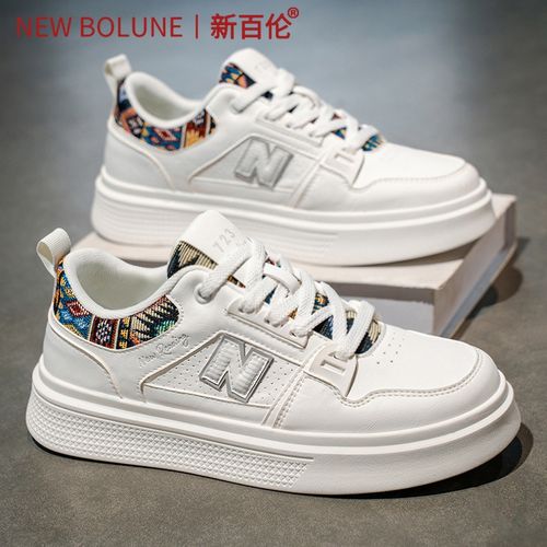 新百伦男鞋2025新款秋季百搭青少年休闲板鞋男士厚底爆款小白潮鞋主图