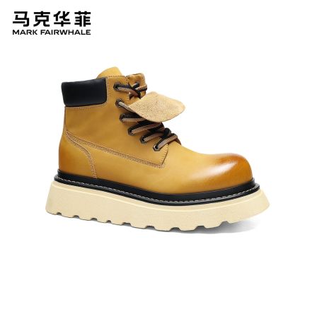 马克华菲马丁靴男款2025新款秋冬内增高大黄靴复古工装靴双11好物