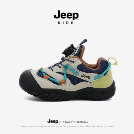 jeep男童鞋子网面运动鞋2025秋季新款儿童户外防滑登山鞋童跑鞋