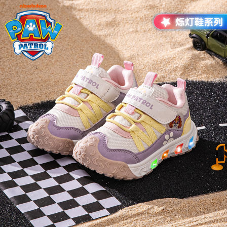 汪汪队儿童闪灯休闲鞋2025秋季新款魔术贴易穿脱幼儿园户外宝宝鞋