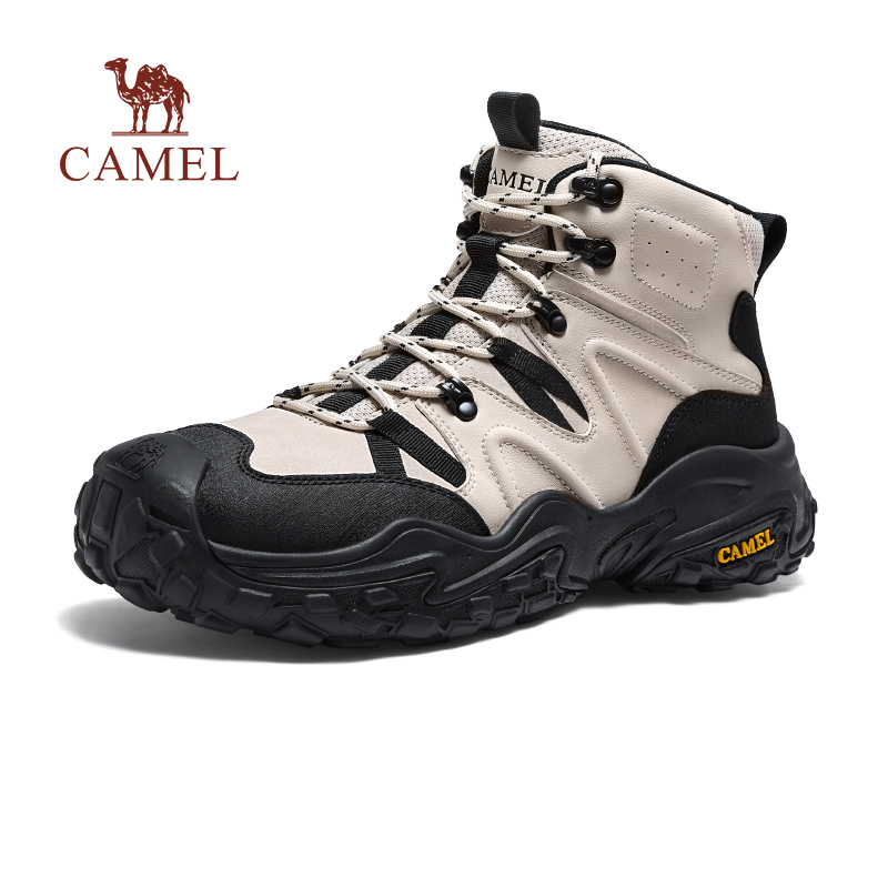 骆驼男鞋高帮2025秋季新款耐磨防滑户外防水登山鞋厚底增高徒步鞋主图