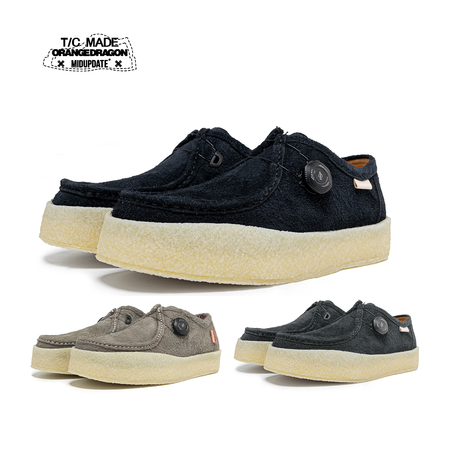 TCMADE 25AW 901翻毛牛皮工装袋鼠鞋 FITGO速脱 生胶厚底皮鞋主图