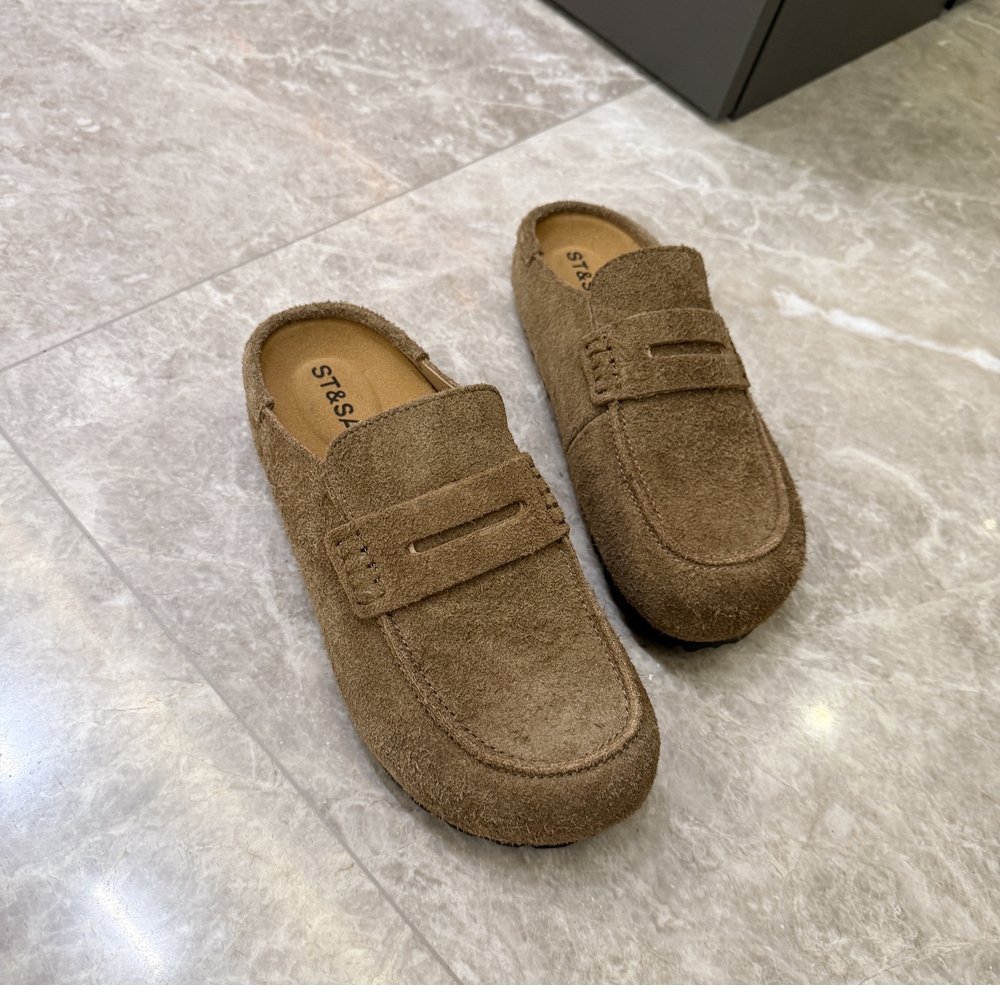 辰子CICY 跟高2cm星期5+1线下专柜版 真皮勃肯拖鞋秋季新款10.12主图