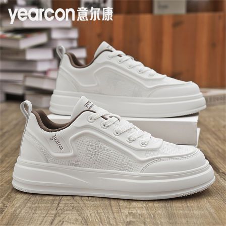 意尔康男鞋2025新款秋季潮牌厚底小白板鞋男士休闲增高防滑运动鞋