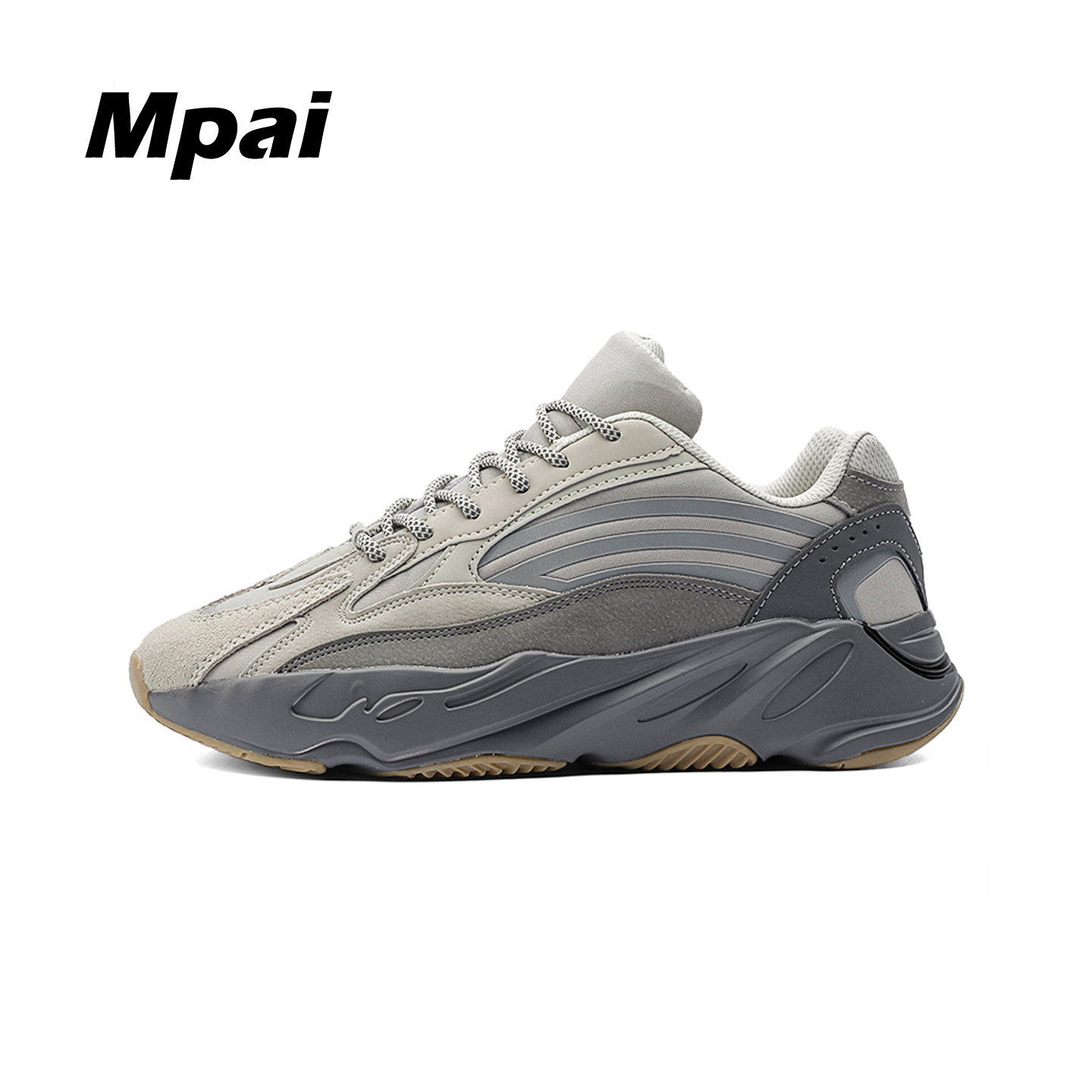 梦牌 椰子鞋700V2老爹鞋黑武士百搭情侣鞋厚底运动休闲鞋 男女款主图