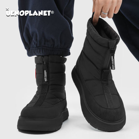 防滑雪地靴男女2025冬季新款加绒加厚棉鞋户外防寒保暖情侣棉靴子