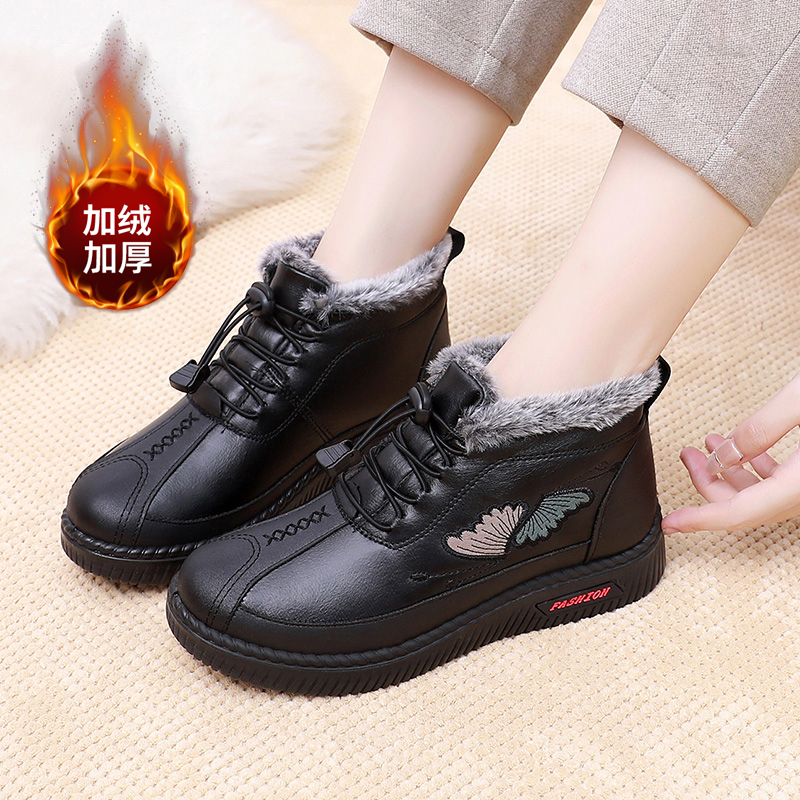 张凯丽老人棉鞋2025新款冬季加绒加厚保暖妈妈棉靴防滑棉鞋雪地靴主图
