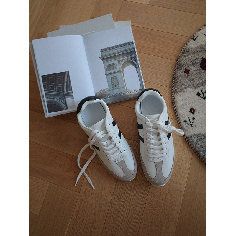 赵款款 经典配色 秋冬小白鞋真皮德训鞋复古运动鞋主图