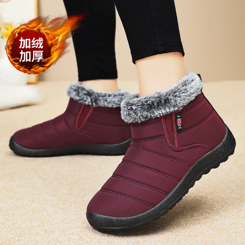 张凯丽老人棉鞋女2025新款冬季加绒加厚保暖妈妈鞋防滑东北雪地靴主图