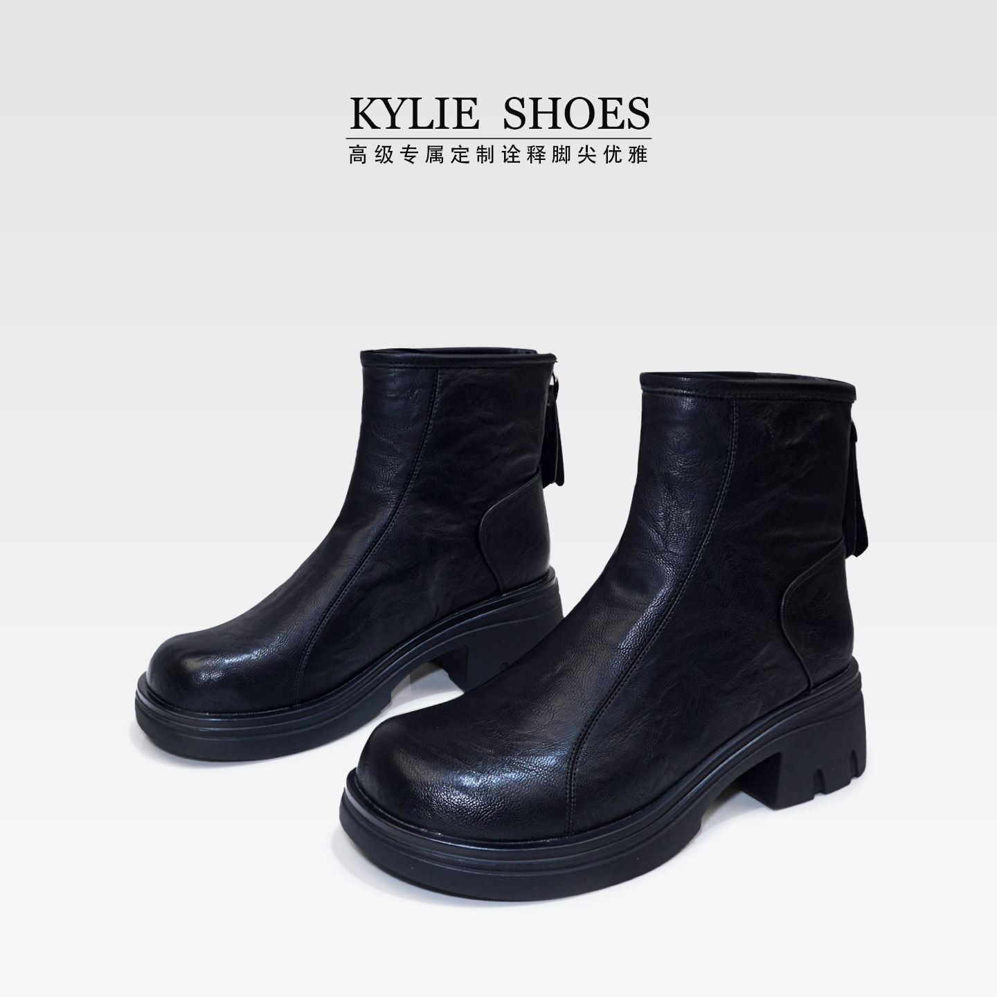 【大补贴】35-40码,升级版！修腿神器~手抓纹牛皮瘦瘦靴/半码拍大主图