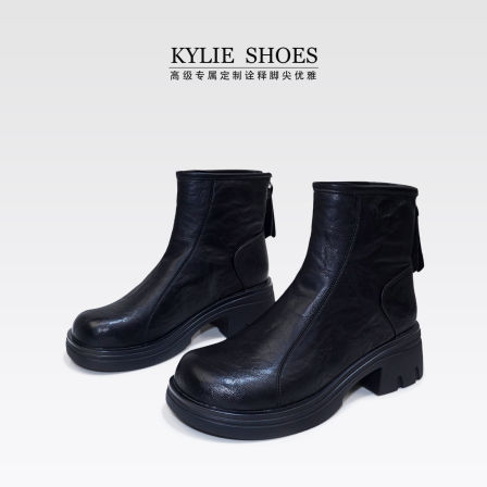 【大补贴】35-40码,升级版！修腿神器~手抓纹牛皮瘦瘦靴/半码拍大