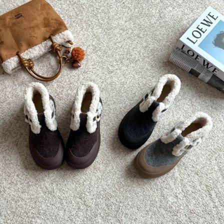 小发喵「毛毡暖绒搭扣厚底雪地靴｜秋冬潮搭碾压大牌质感」777