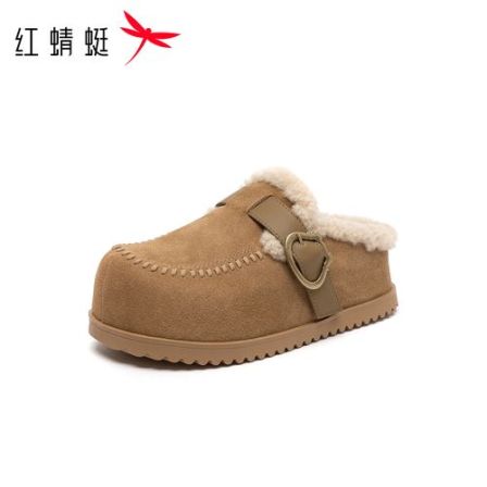 红蜻蜓2025秋冬新款保暖棉拖洋气百搭懒人轻奢鞋子勃肯厚底一脚蹬